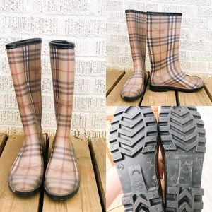 Burberry nova check rain boots